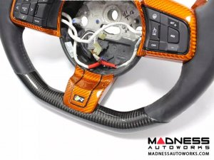 Jaguar F-TYPE Interior Trim - Carbon Fiber - Steering Wheel Trim - Upper + Lower - R - Flat Bottom Style Wheel